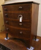 A Regency mahogany bowfront commode (altered), width 60cm depth 39cm height 69cmCONDITION: One