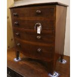 A Regency mahogany bowfront commode (altered), width 60cm depth 39cm height 69cmCONDITION: One