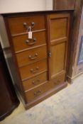An Edwardian Maple & Co. compactum wardrobe, width 93cmCONDITION: Possibly a little faded but