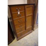 An Edwardian Maple & Co. compactum wardrobe, width 93cmCONDITION: Possibly a little faded but