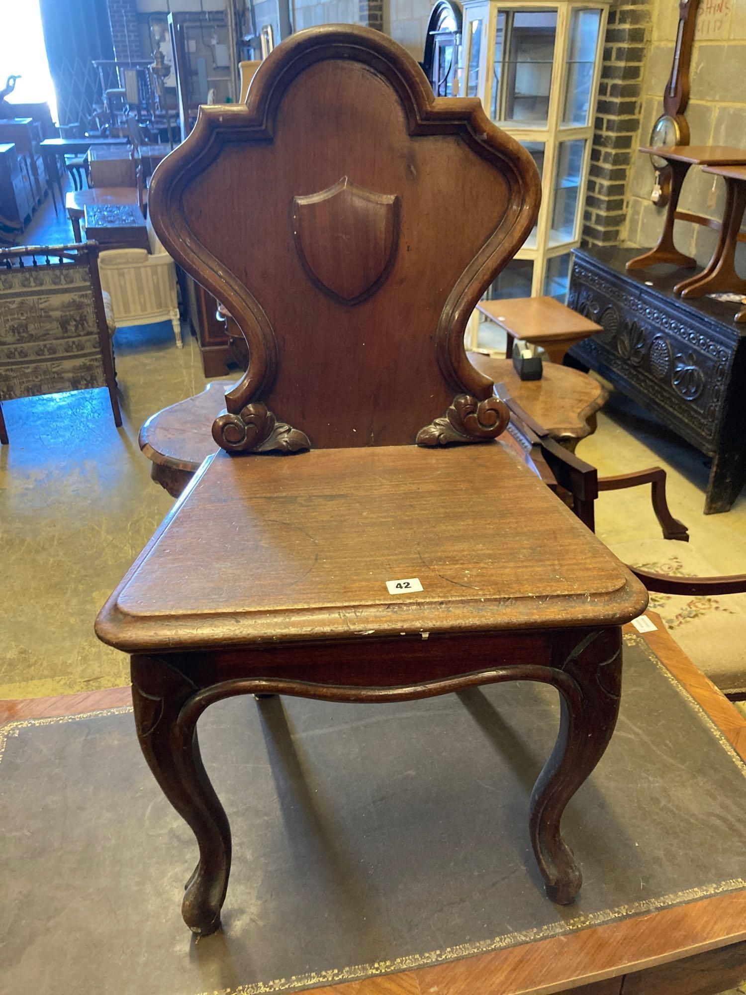 A Louis XVI style kingwood writing table, with central drawer, width 114cm and a Victorian - Image 2 of 4