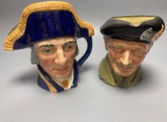 A Royal Doulton Lord Nelson character jug, Royal Doulton Monty character jugCONDITION: Good