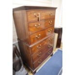 A George III mahogany chest on chest, width 102cmCONDITION: Of good rich colour and fair state of