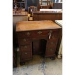 A George II mahogany kneehole desk, width 78cmCONDITION: Overall of good mid brown mahogany tone,