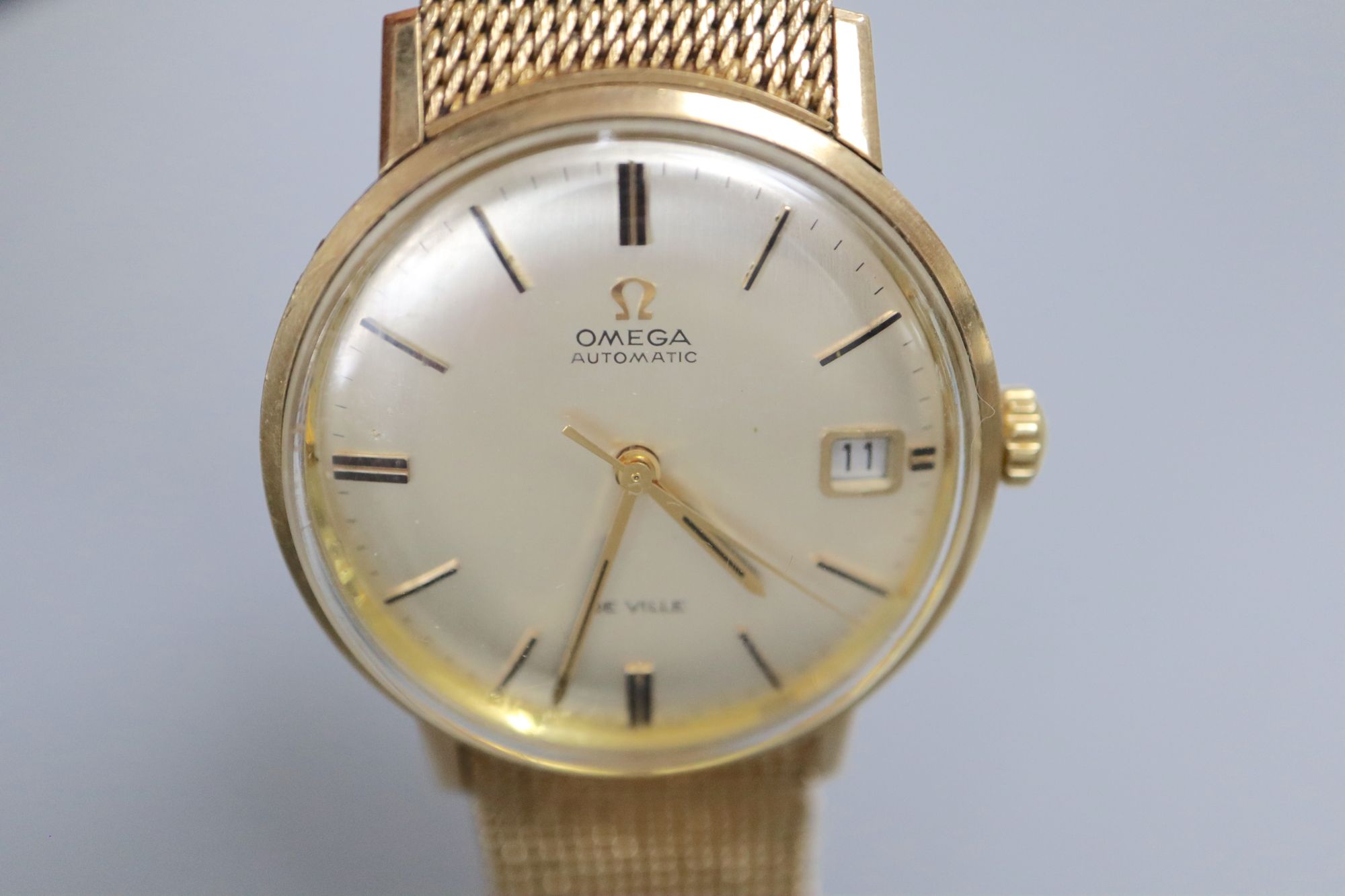 A gentleman's early 1970's 9ct gold Omega De Ville automatic wrist watch, on integral Omega 9ct gold - Image 2 of 3