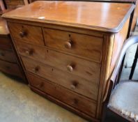 A Victorian mahogany chest of two short and three graduated long drawers, width 105cmCONDITION: