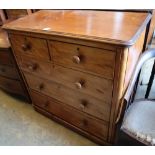 A Victorian mahogany chest of two short and three graduated long drawers, width 105cmCONDITION: