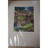 R. A. Stone (20th century), 'Rock Garden' and 'Lost', signed, watercolour and four other small