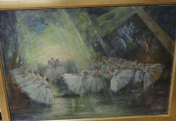 Shan Gannon, oil on board, Le Sylphides, inscribed verso, 38 x 54cmCONDITION: Possibly in need of