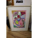 Sylvia Edwards, silkscreen print, 'Eastern village', signed, 19/150, 103 x 75cmCONDITION: Good clean