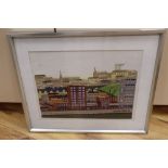 Grandpa Roberts, oil on board, Cityscape, signed and dated '84, 29 x 39cmCONDITION: A few dirt