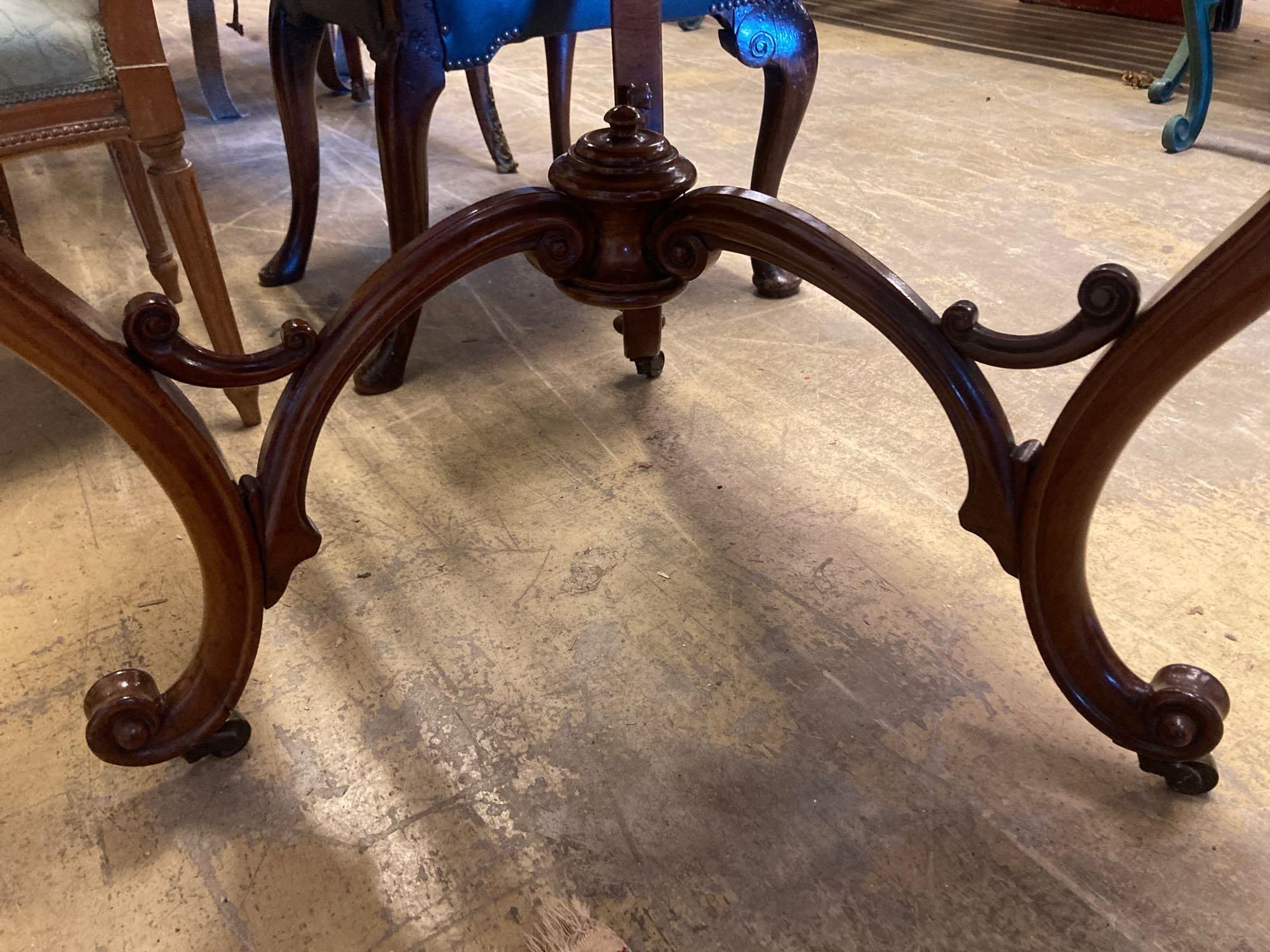 A Continental mahogany trefoil corner table, width 88cmCONDITION: Has bee repolished at some - Image 2 of 3