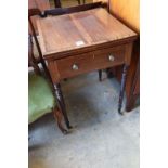 A Regency mahogany and rosewood banded patience table, on ring turned legs, width 83cmCONDITION: Top