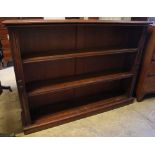 A Victorian mahogany three shelf open bookcase, width 128cmCONDITION: A good rich colour, the top