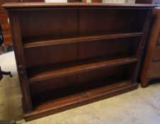 A Victorian mahogany three shelf open bookcase, width 128cmCONDITION: A good rich colour, the top