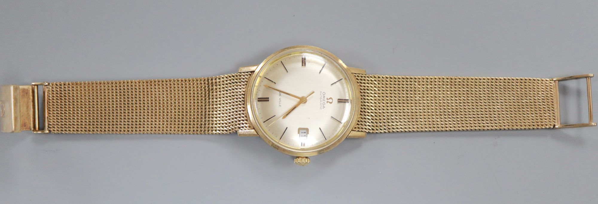 A gentleman's early 1970's 9ct gold Omega De Ville automatic wrist watch, on integral Omega 9ct gold - Image 3 of 3