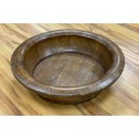 A large Eastern fruitwood coopered spice bowl, early 20th century, diameter 68cmCONDITION: Some wood
