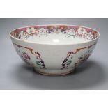 An 18th century Chinese export famille rose bowl, QianlongCONDITION: Large punch bowl - cracked