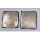 A George V silver cigarette case by Mappin & Webb, Birmingham, 1911, 84mm, gross 110 grams and a