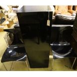 A Jasper Conran ebonised pedestal, height 120cm, and pair of contemporary black perspex chairs