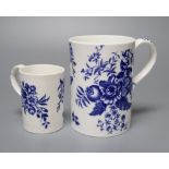 A Worcester style pine cone pattern bone china mug and a similar fruit decorated small mug, late