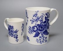 A Worcester style pine cone pattern bone china mug and a similar fruit decorated small mug, late