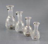 Four Richardson's Patent glass measures, half pint, one gill, half gill and quarter gill 10 -17cm