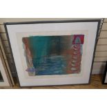 John Lockee, screenprint, 'Double Incident', 18/100, signed, Lynne Stern Associates label verso,