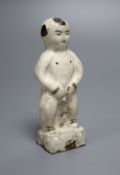 A Chinese Cizhou figure of a boy, probably Yuan-Ming dynasty, 11cmCONDITION: Front of plinth with