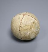 An early hand-stitched sport's ball, 6.5cm diameter