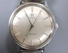 A gentleman's 1960's? stainless steel Omega Seamaster automatic wrist watch, on associated