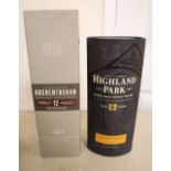 Two boxed malt Whiskeys including 12 year old Auchentoshan