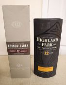 Two boxed malt Whiskeys including 12 year old Auchentoshan