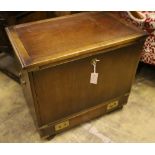 A military style mahogany and brass bound filing or record cabinet, width 69cm depth 43cm height