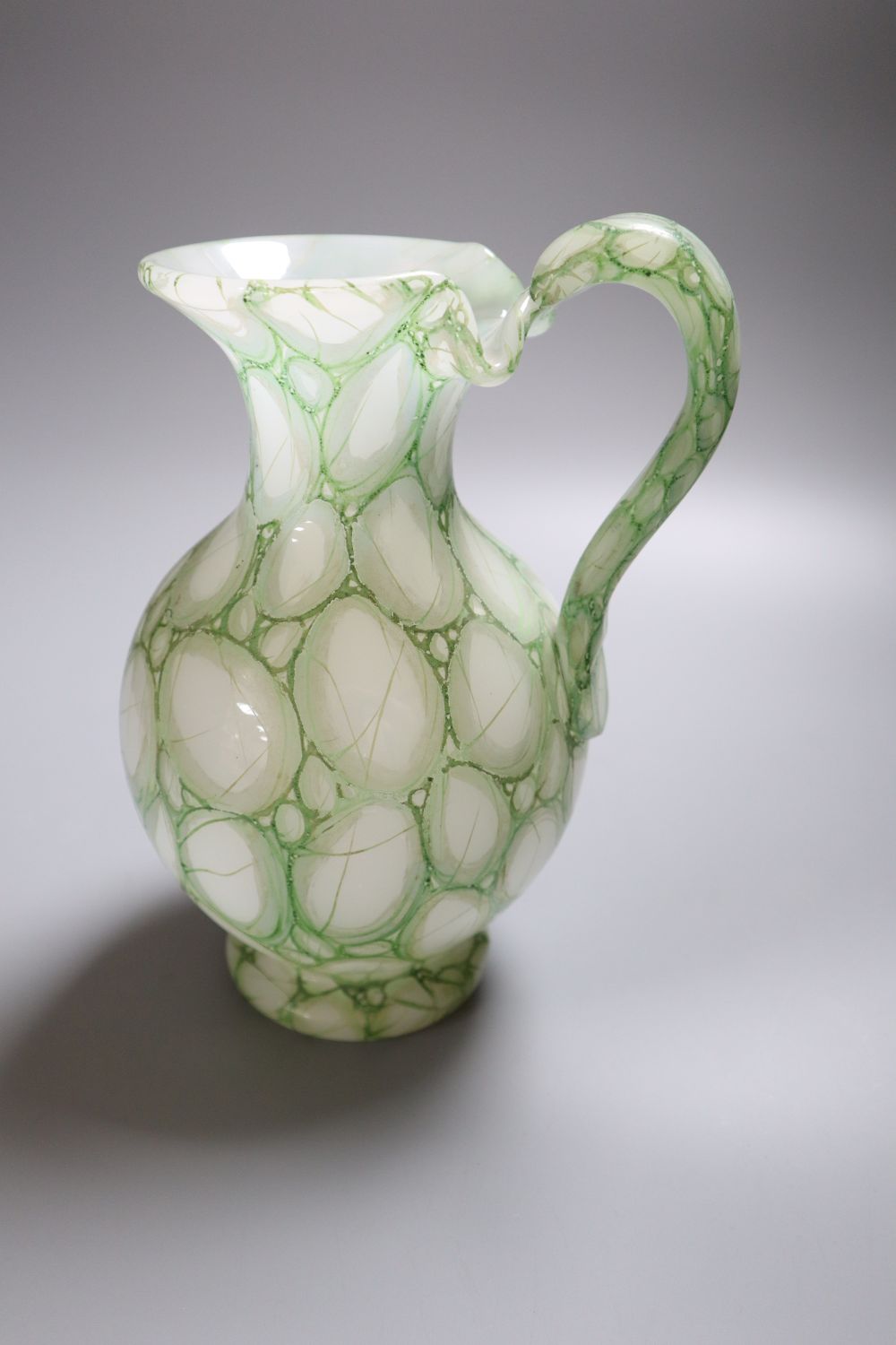 A Richardson style marbled opaline glass jug, late 19th century, ex The Glass Circle Palace to - Image 2 of 3