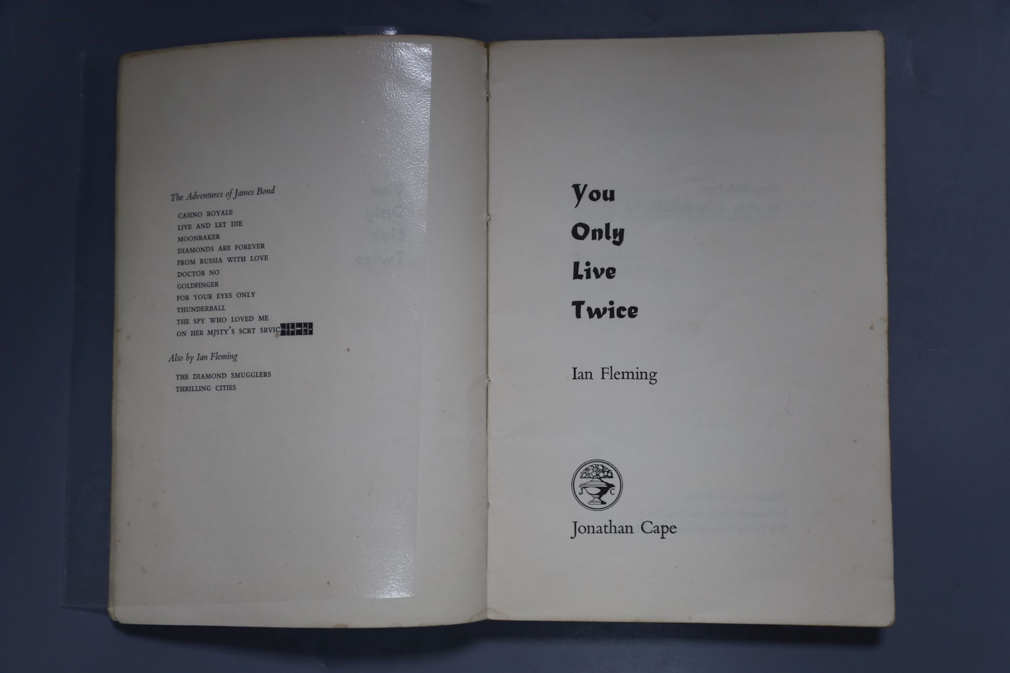 Fleming, Ian - You Only Live Twice, Uncorrected proof copy, green and white pictorial and black- - Image 3 of 3