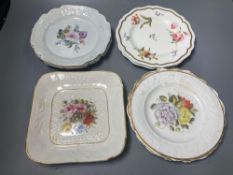 Nine 19th century English and Continental porcelain dessert dishesCONDITION: All stained and marked,