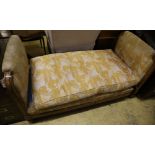 A Biedermeier style upholstered day bed, width 158cm depth 80cm height 84cm