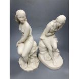 Two Minton parian ware figurines, tallest 39cmCONDITION: Tallest has two chips to the base at the
