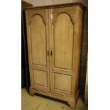 A Georgian style oak two door wardrobe, width 102cm depth 52cm height 179cm