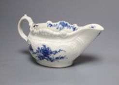 A Worcester Two-Porter Landscape cream boat, c.1765, v