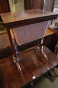 An early Victorian rosewood work table, width 48cmCONDITION: Slightly faded but otherwise in good