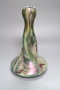 An Art Nouveau wrythen fluted slag glass vase, c.1905, 31cm highCONDITION: Provenance - Andrew