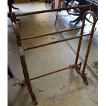 A Victorian faux bamboo towel rail, width 72cm height 94cm