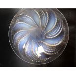A Lalique 'Fleurons' pattern opalescent shallow bowl, stencilled 'R Lalique France' to base,