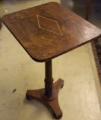 A pollard oak pedestal occasional table, width 44cm depth 38cm height 72cm