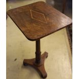 A pollard oak pedestal occasional table, width 44cm depth 38cm height 72cm