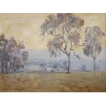 J. Colin Angus (Australian, 1907-2002), oil on canvas, Dust in the Mitta Valley, signed, 24 x 29cm