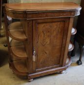 A small Victorian walnut credenza, width 96cm depth 38cm height 95cmCONDITION: Top has been