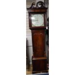 A George III mahogany longcase clock, having thirty-hour movement with 14 inch square dial signed